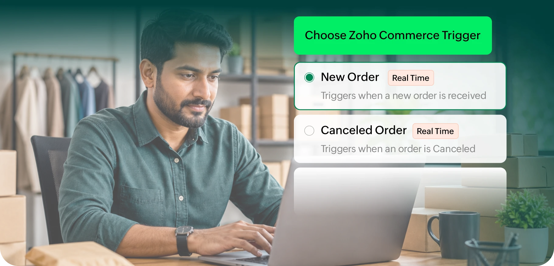 Zoho Flow order-based workflow automation for Zoho Commerce