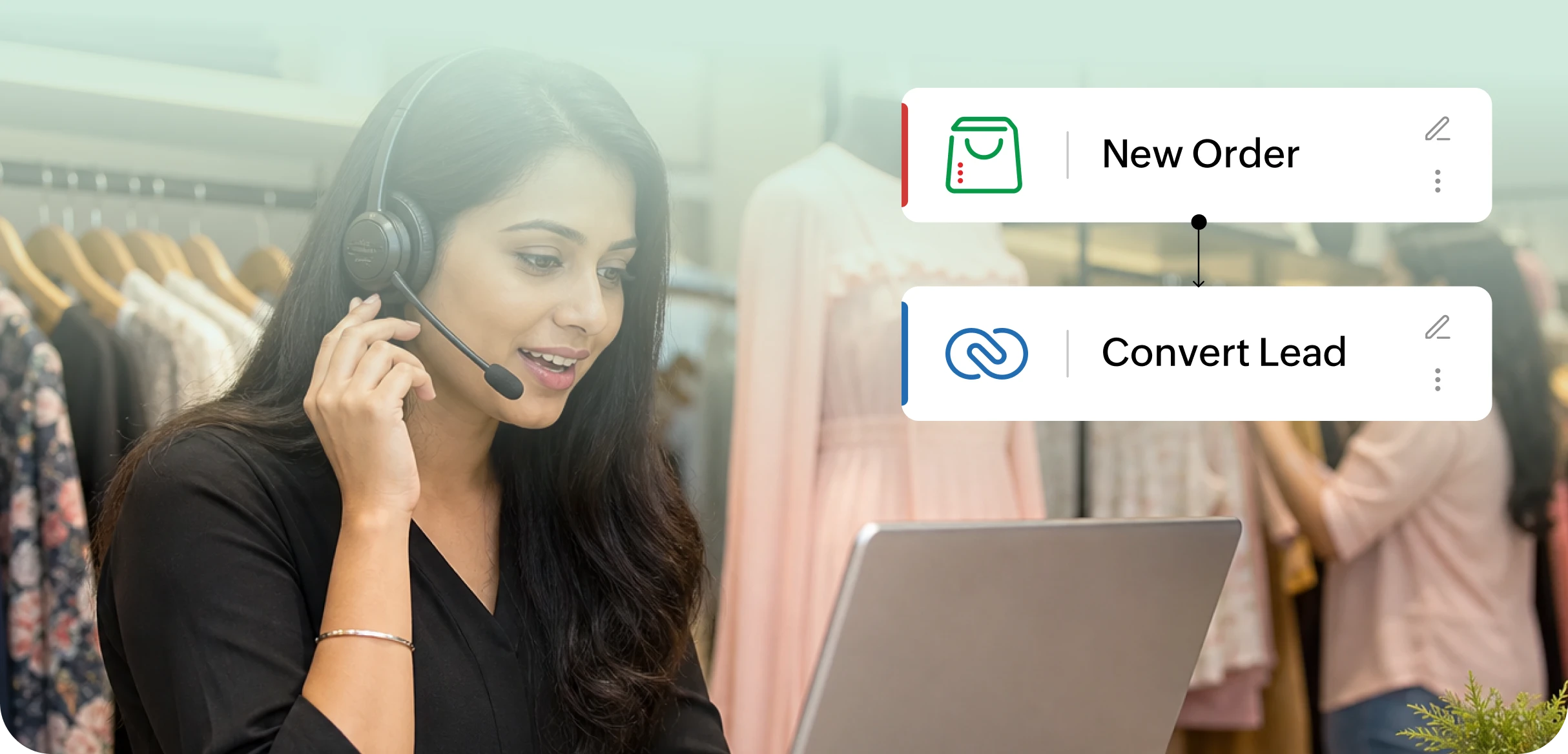 Zoho Flow sales follow-up workflows for Zoho Commerce
