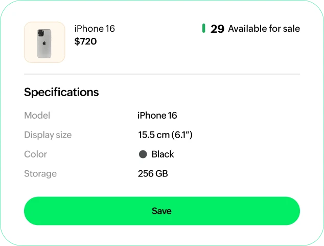 Add products screen