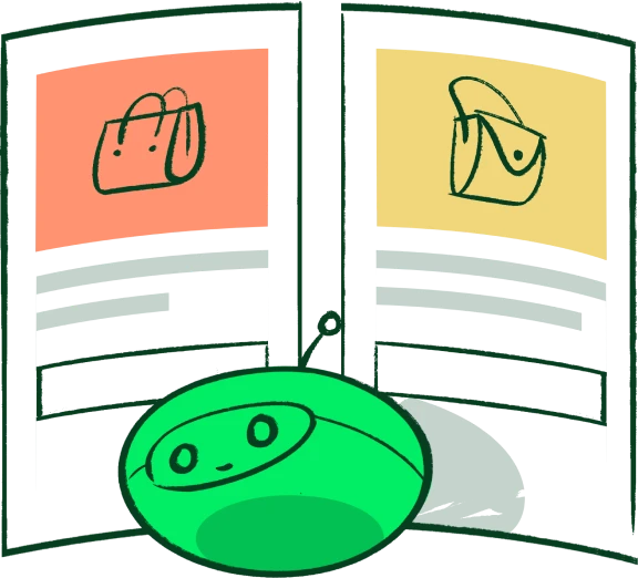 AI powered product recommendation illustration