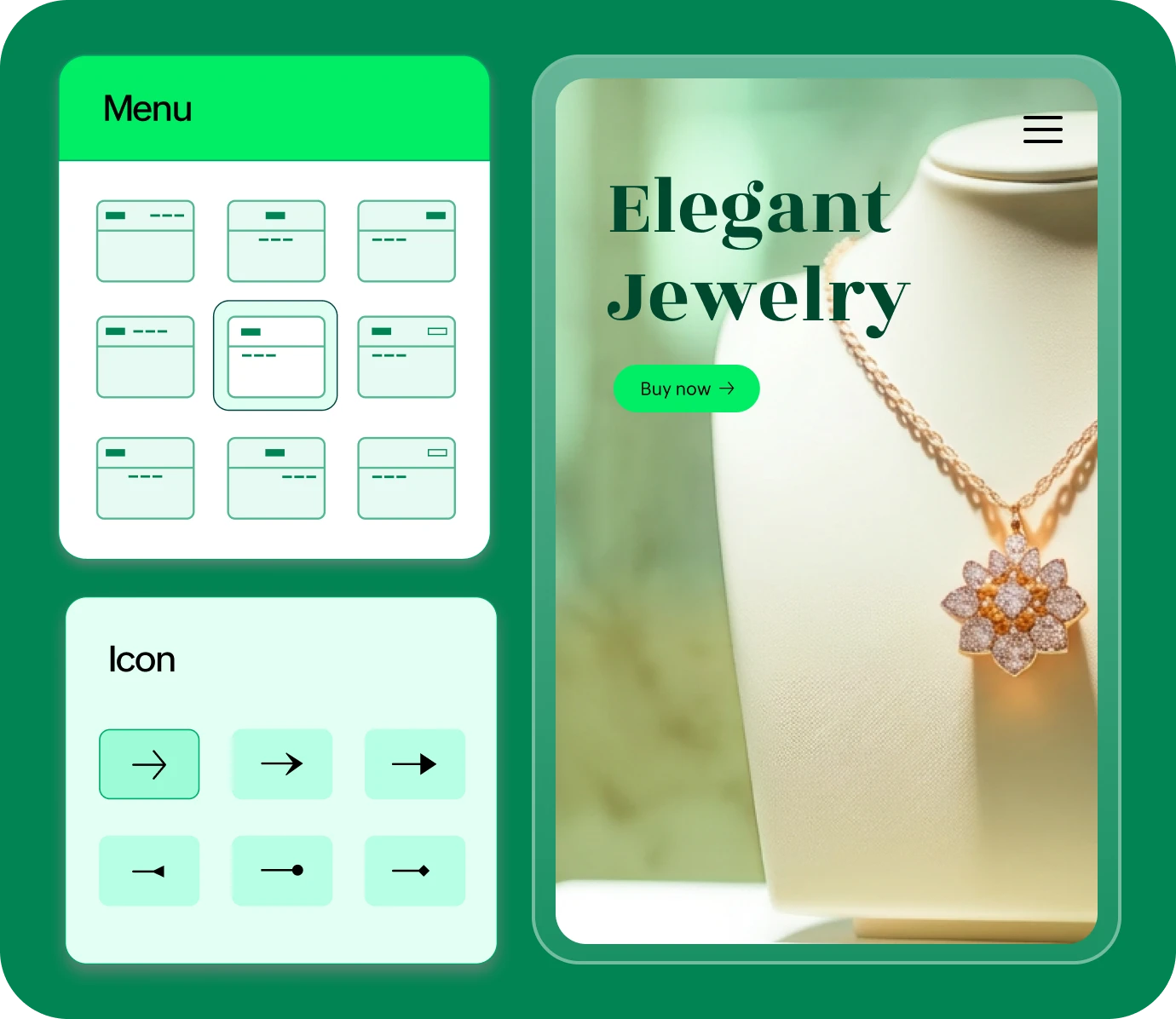 Zoho Commerce ecommerce website builder showing a customizable storefront