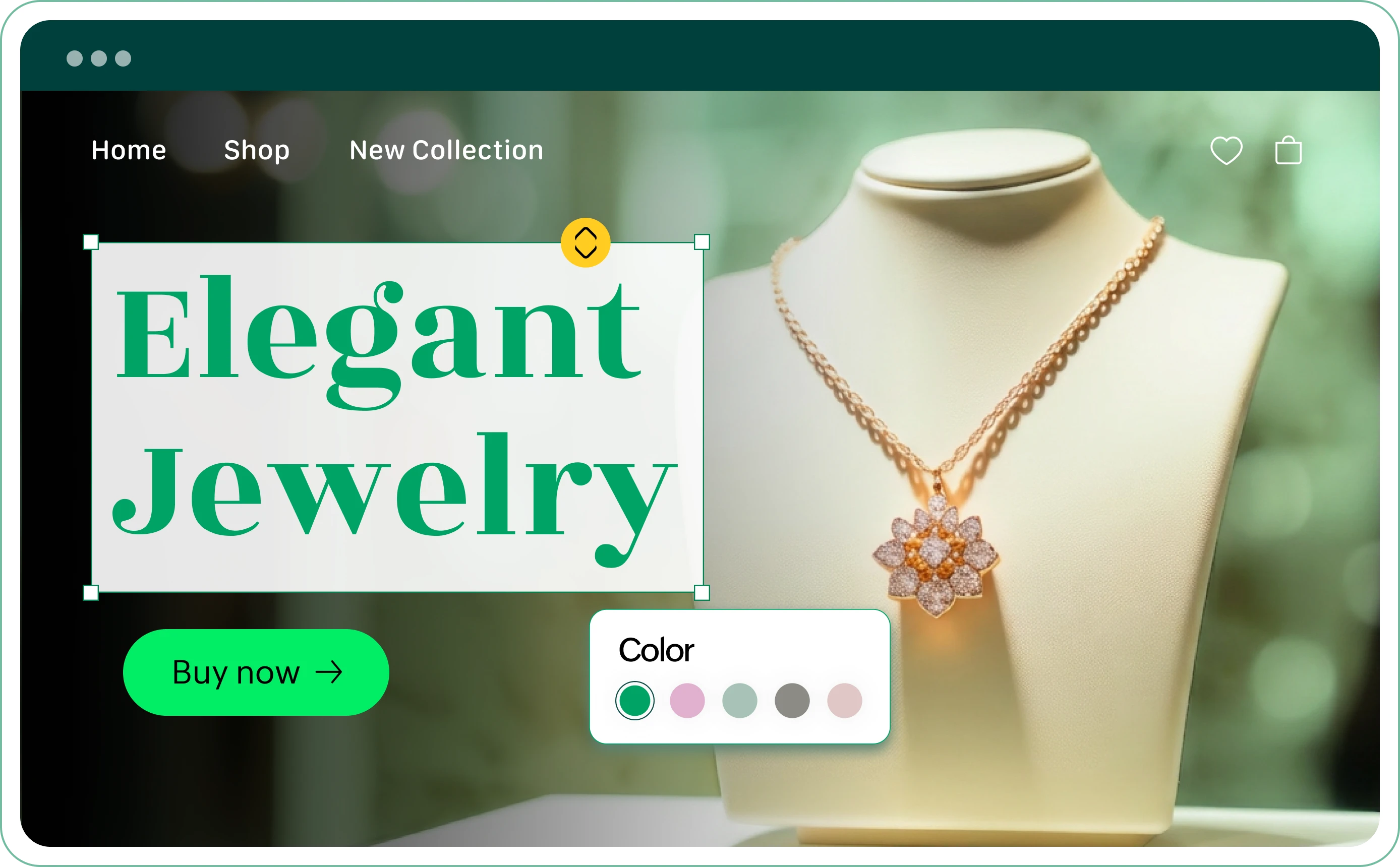 Ecommerce website built with Zoho Commerce drag-and-drop builder