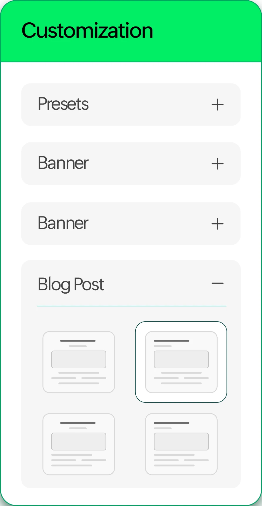 Theme and layout options in Zoho Commerce website builder