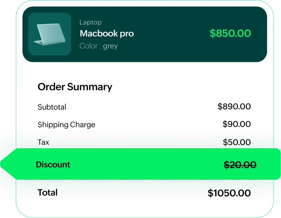 Faster checkout flow with order summary and quick completion