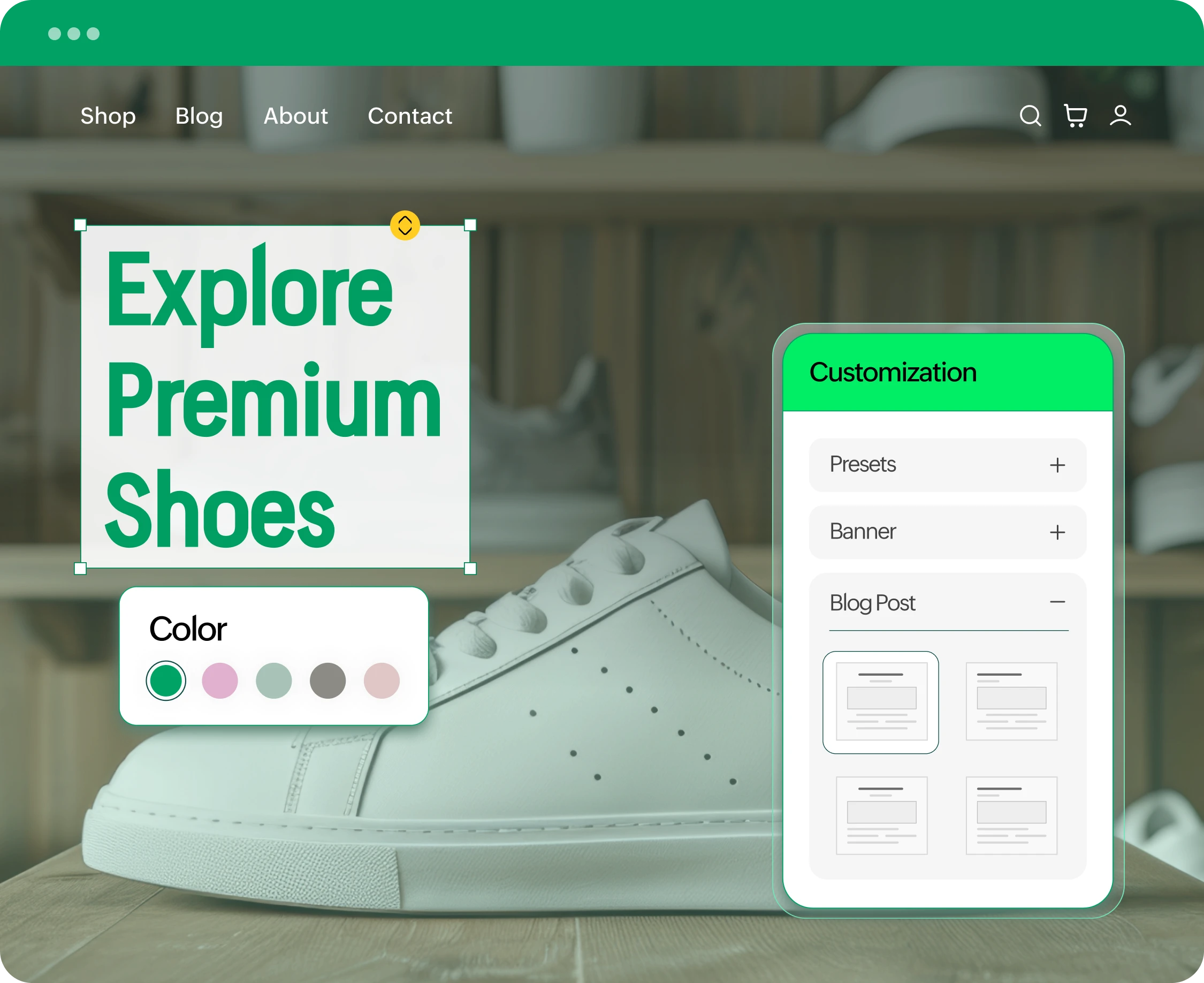 Store design customization interface