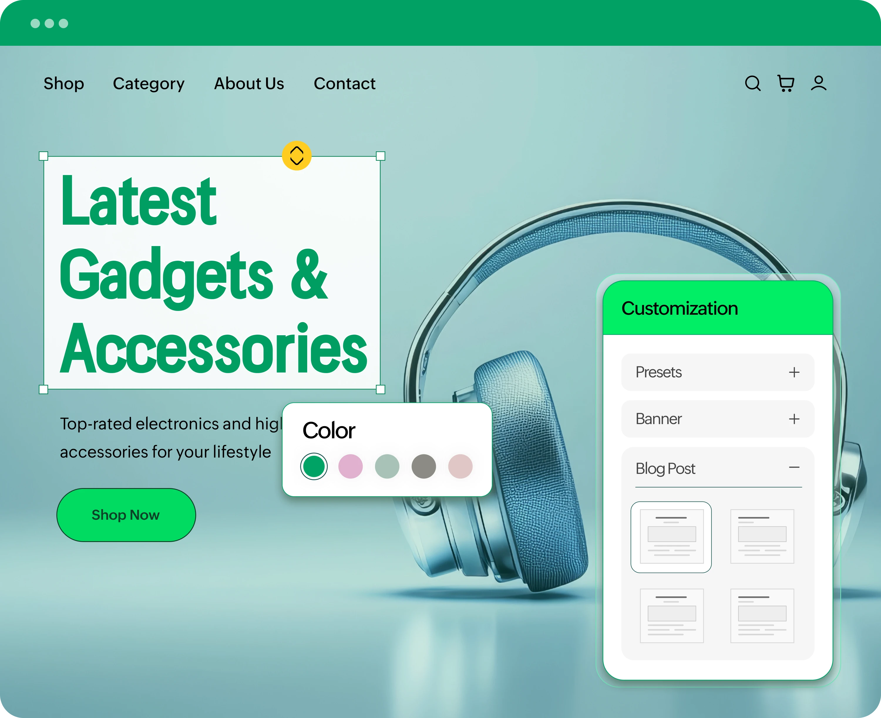 Store design customization interface