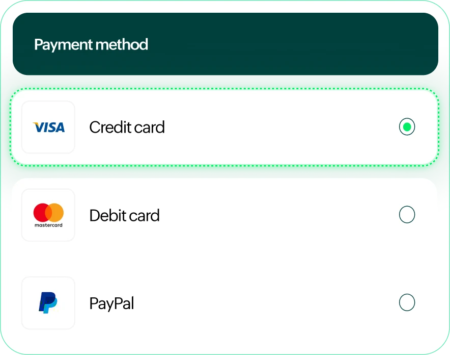 Flexible payment options with multiple methods