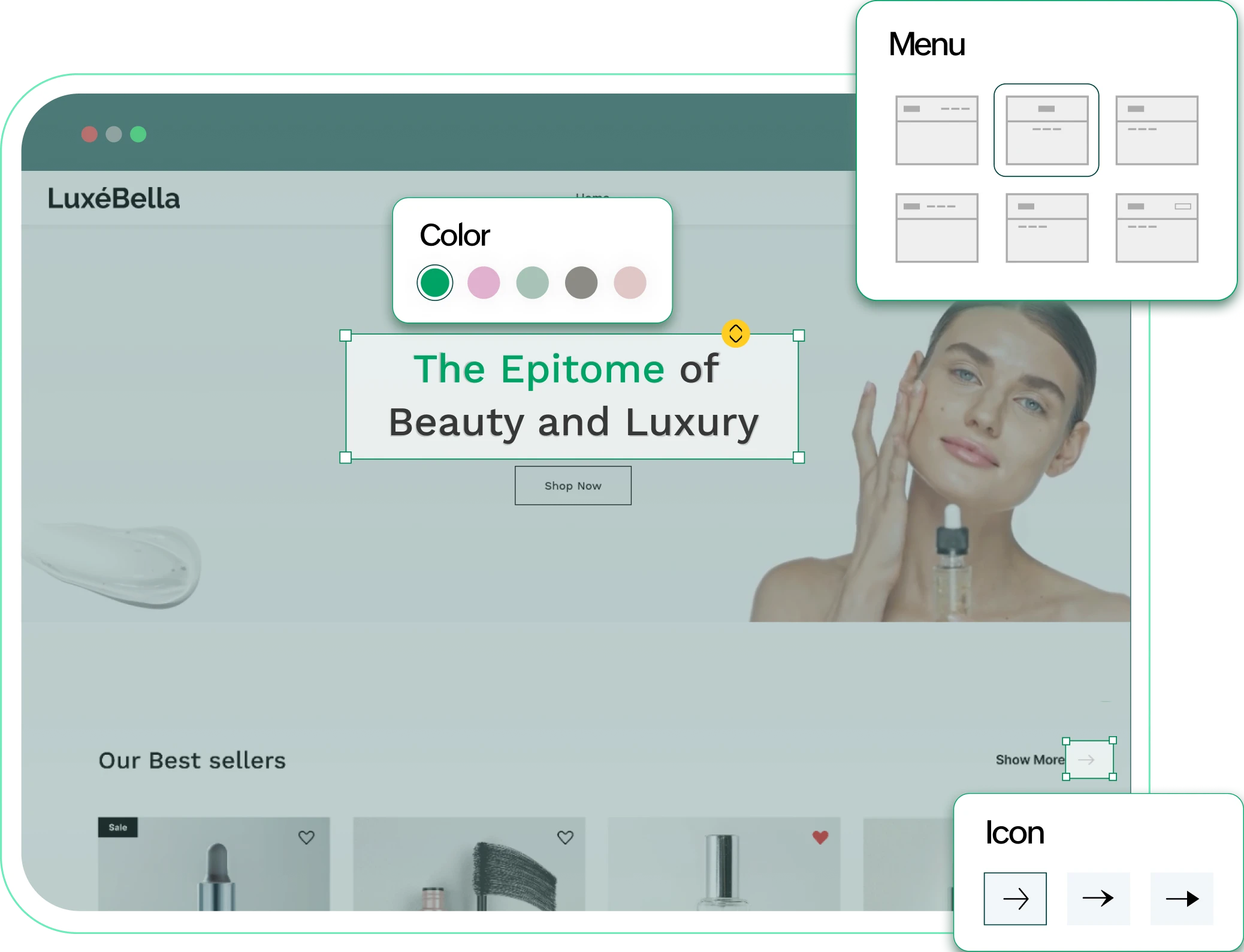Drag and drop store builder in Zoho Commerce