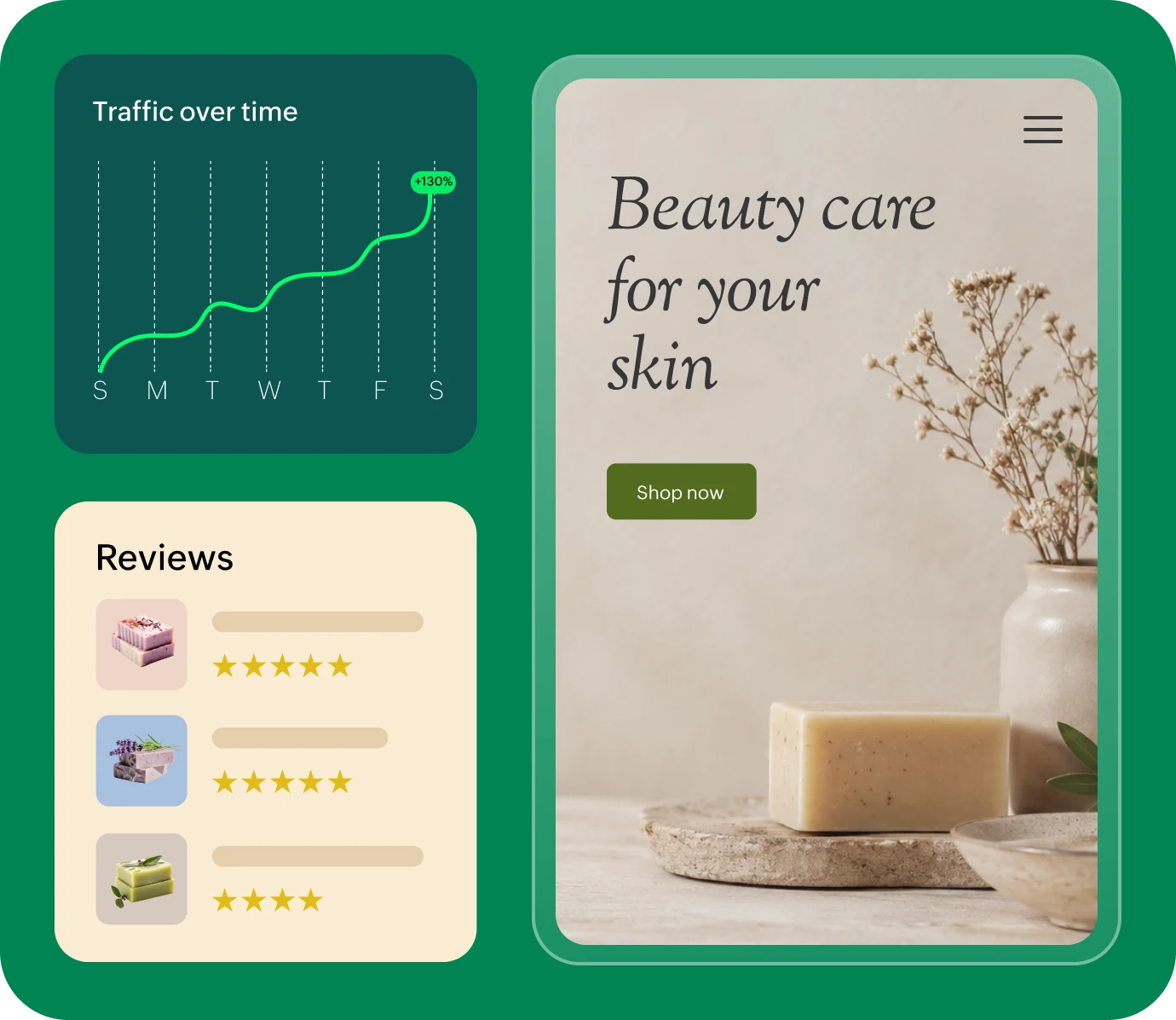 Zoho Commerce store builder showing a Heritage Time watch storefront