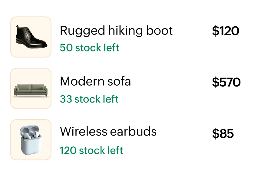 Store management dashboard for orders and inventory