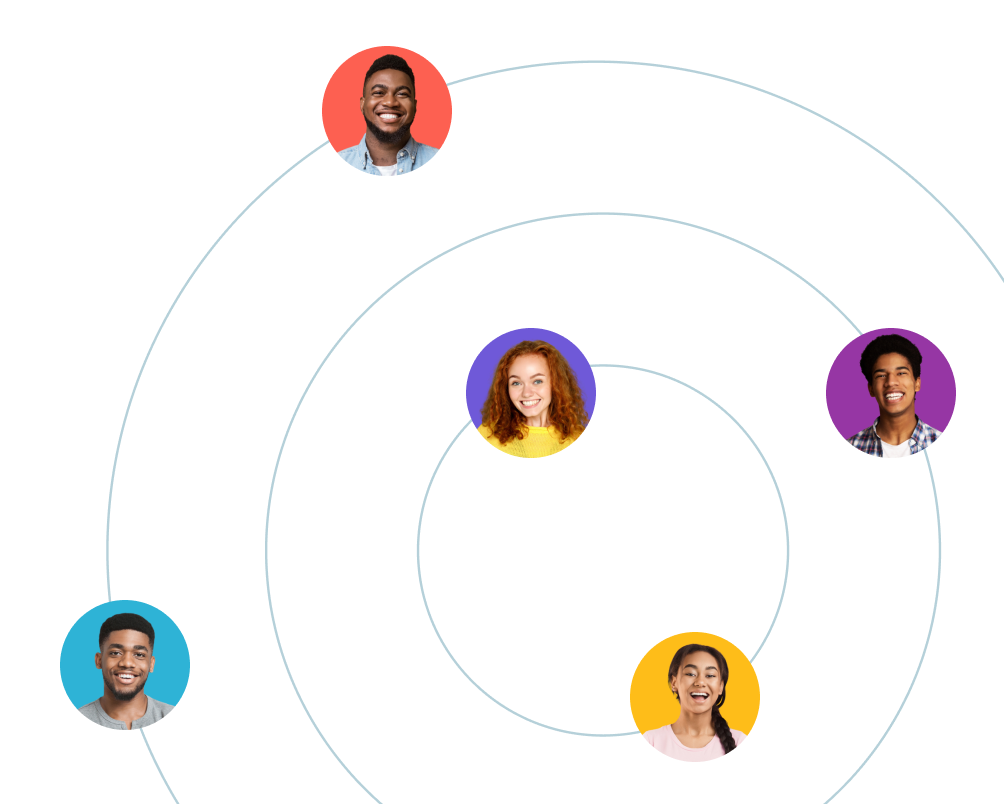 Members connected in a peer support network