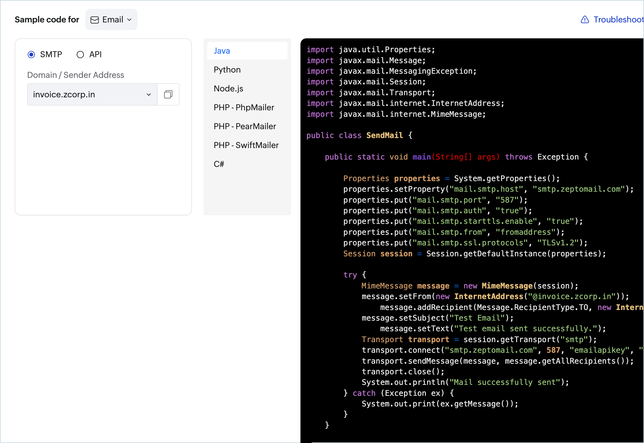 smtp code smtp code