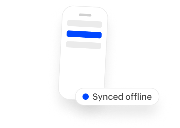 Mobile app synced offline