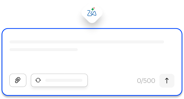 Zia prompt box for describing the application you want to build