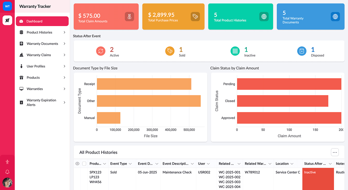 Warranty tracker