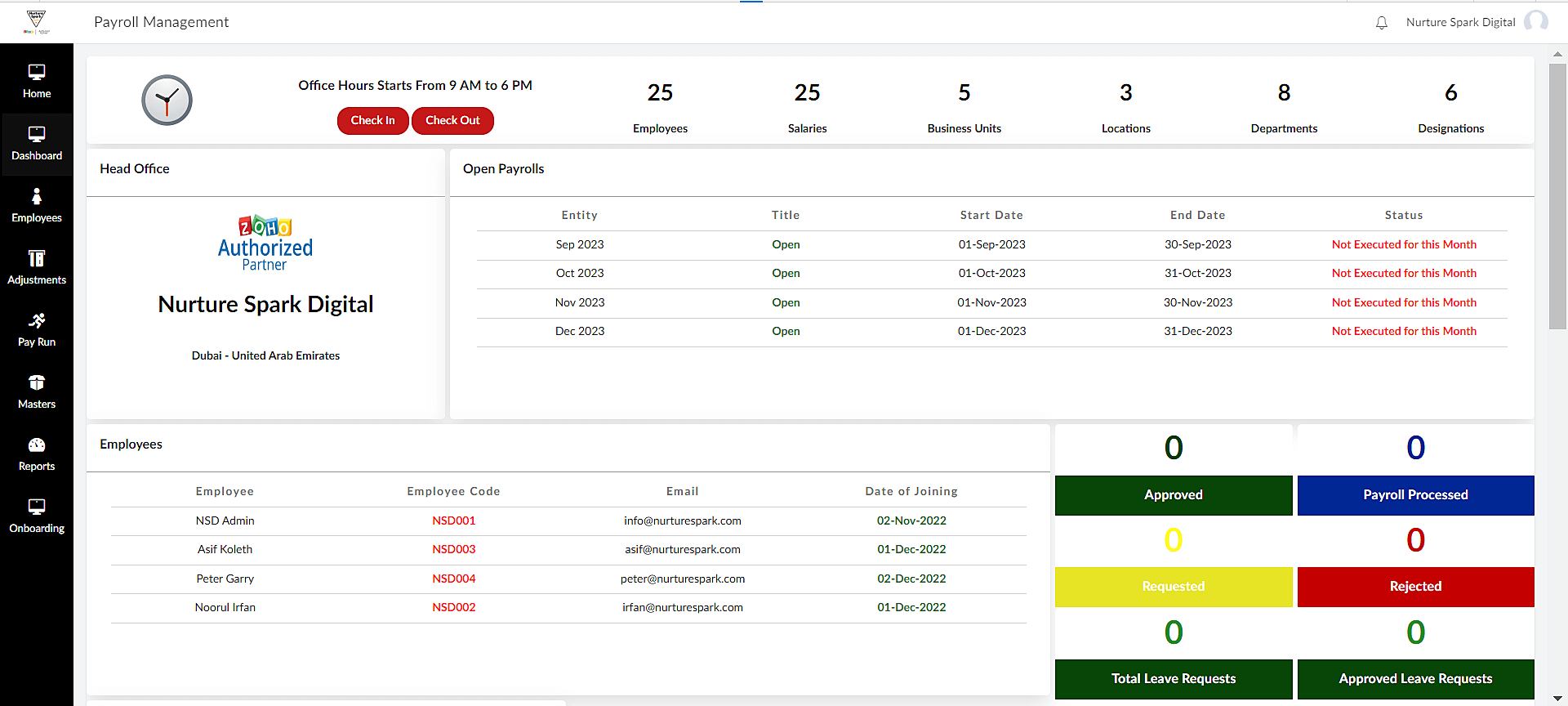 Payroll management application