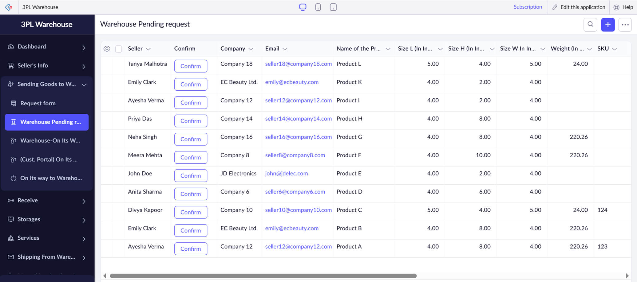 3pl warehouse pending request