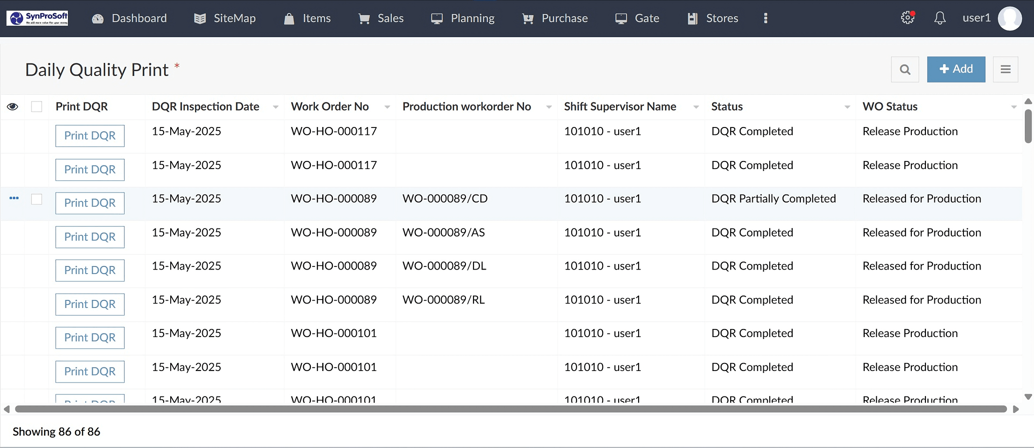 daily quality report
