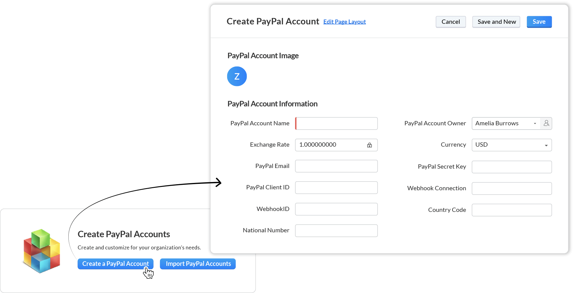Setup PayPal business account within Zoho CRM