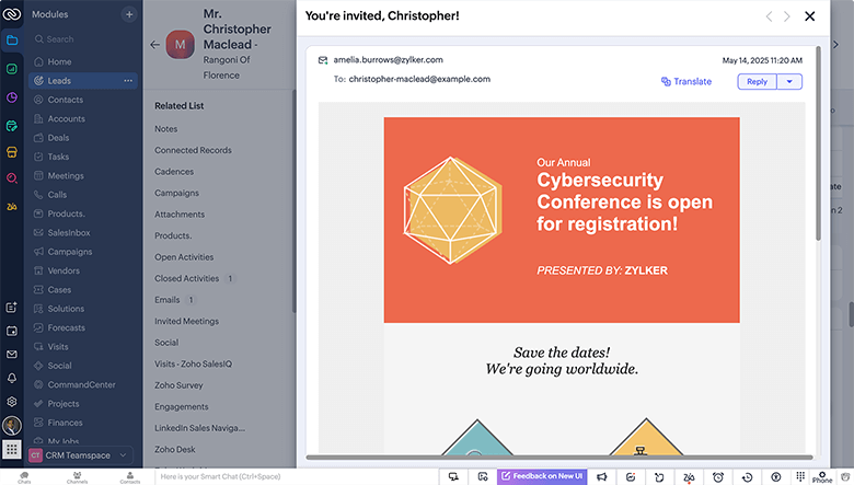 ai for emails in zoho crm email translation after translation