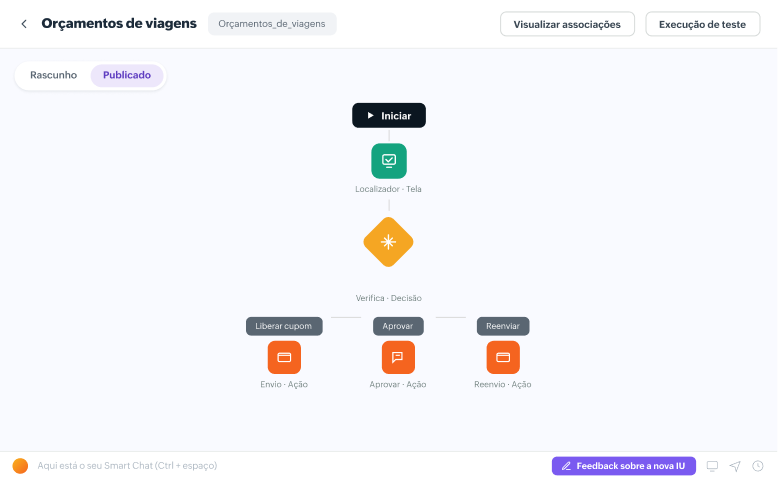 Tela do Zoho CRM mostrando a configuração rápida da operação comercial