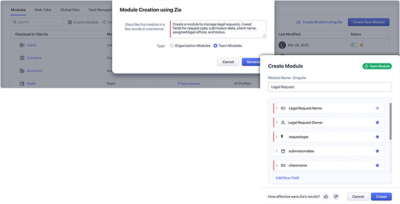 lead generation through zoho sites