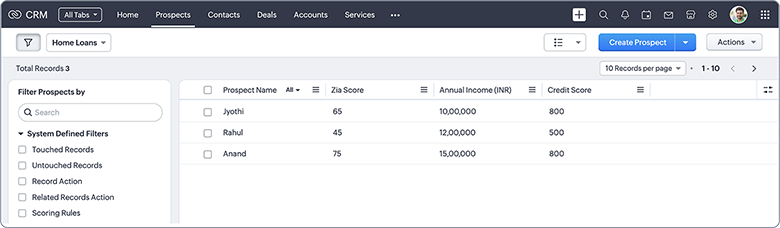 lead generation through zoho sites