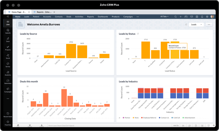 Zoho CRM Plus for Mac, Zoho CRM Plus for Windows, Zoho CRM Plus for Linux