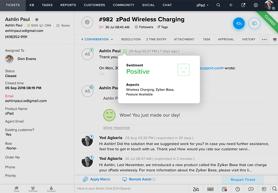 Industry's first context-aware help desk