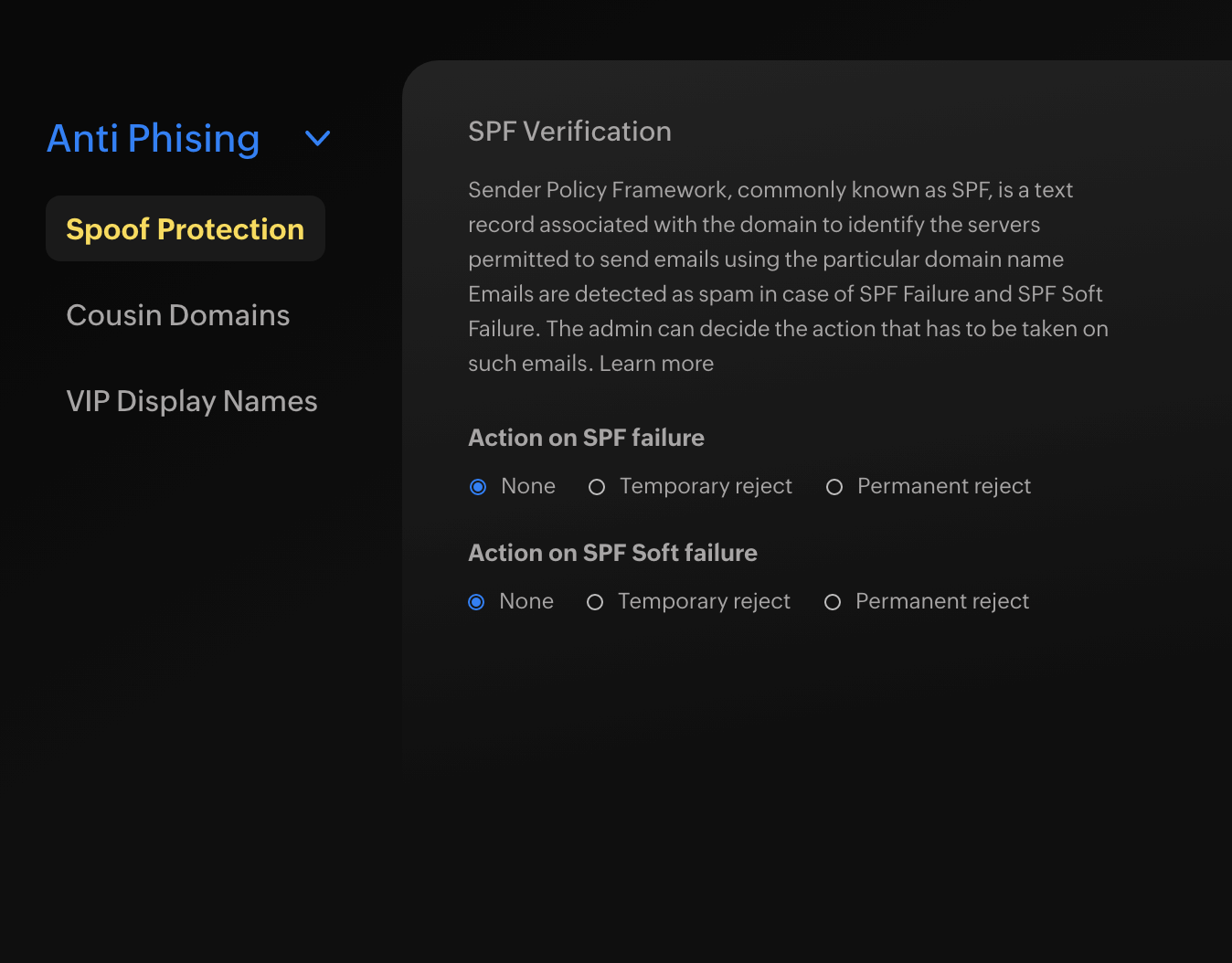 Spoof protection