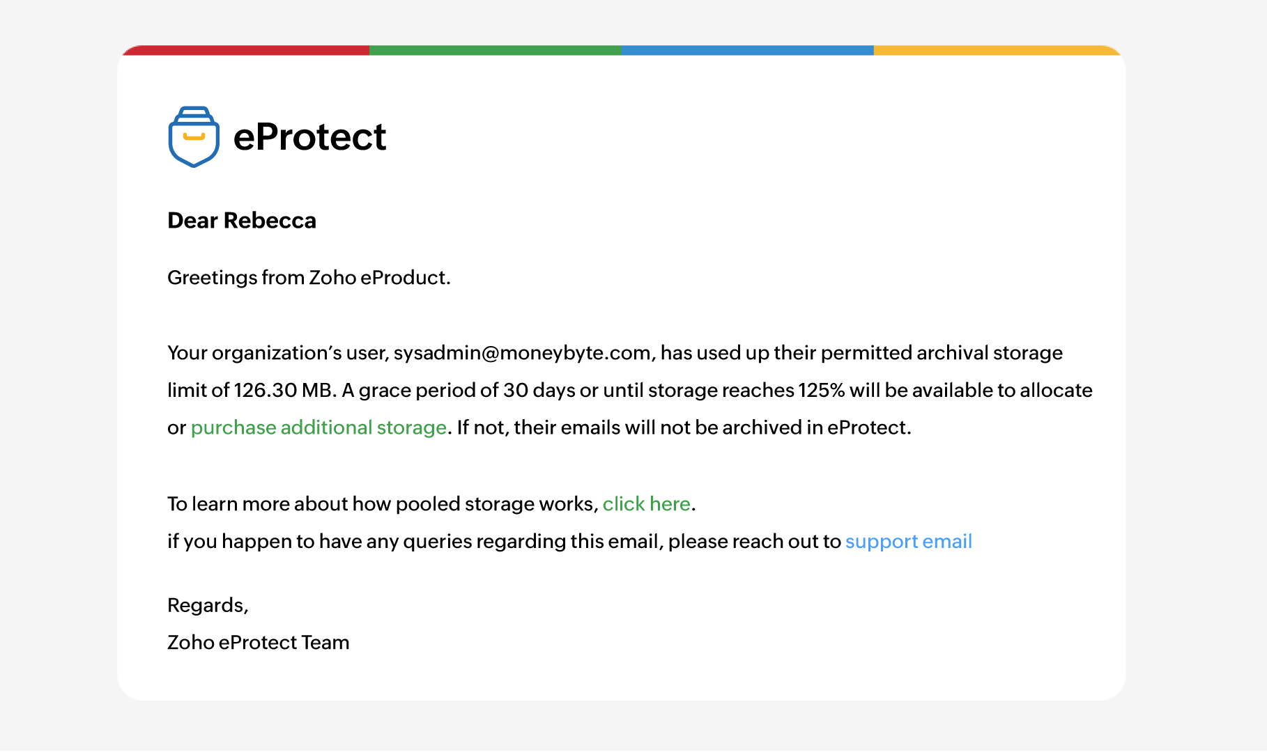 warning email warning email