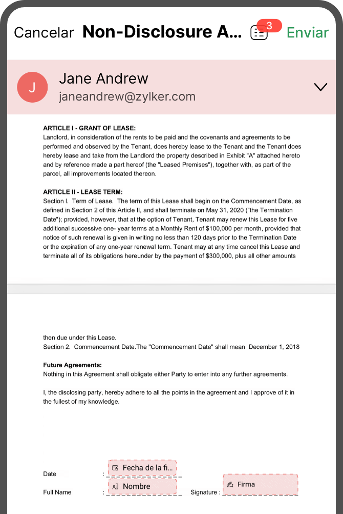 Signing documents non disclosure