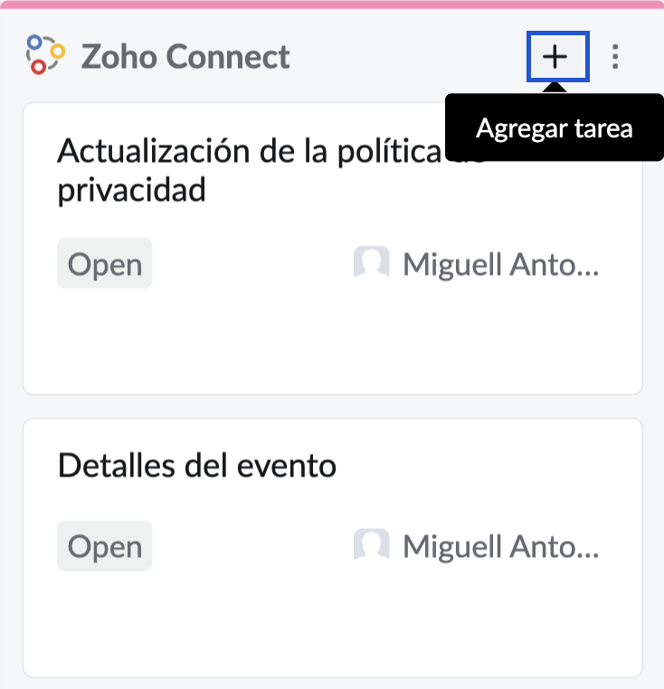 Agregar tareas