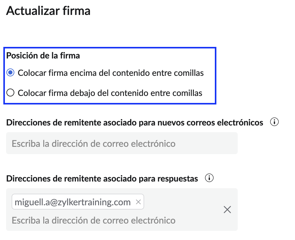 Firma en respuestas Firma en respuestas