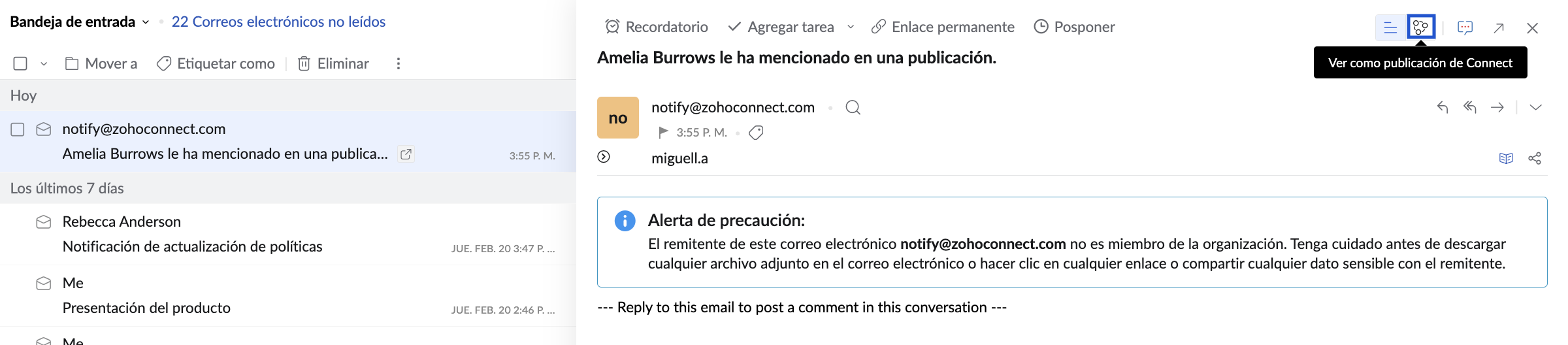 Ver como publicación de Connect