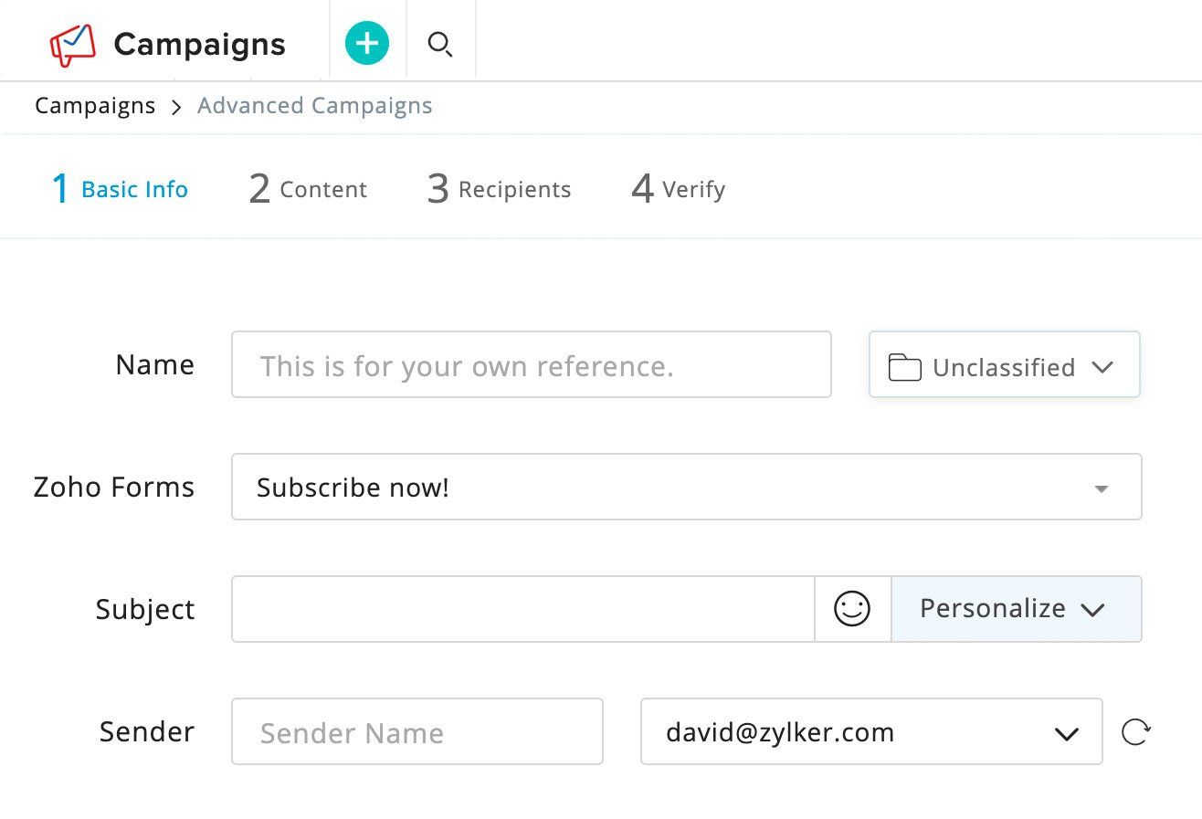 Integrating Zoho Forms with Zoho Campaigns
