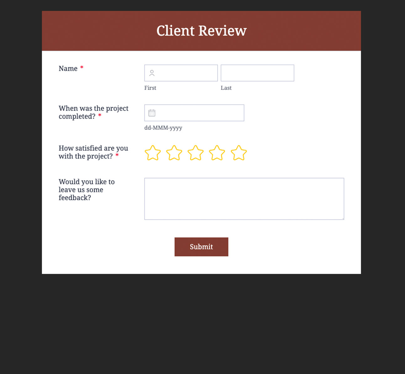 Client Review Form