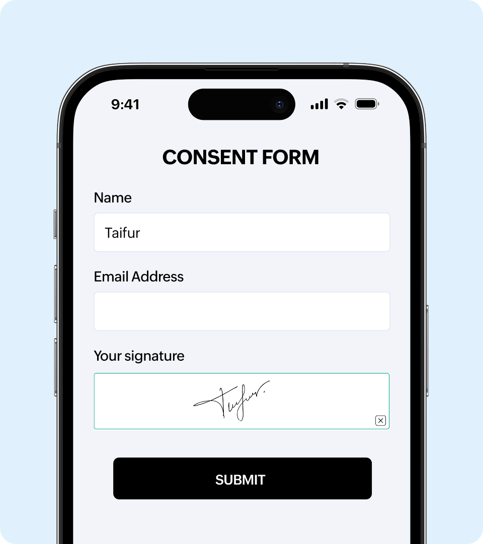 Mobile-friendly e-signature