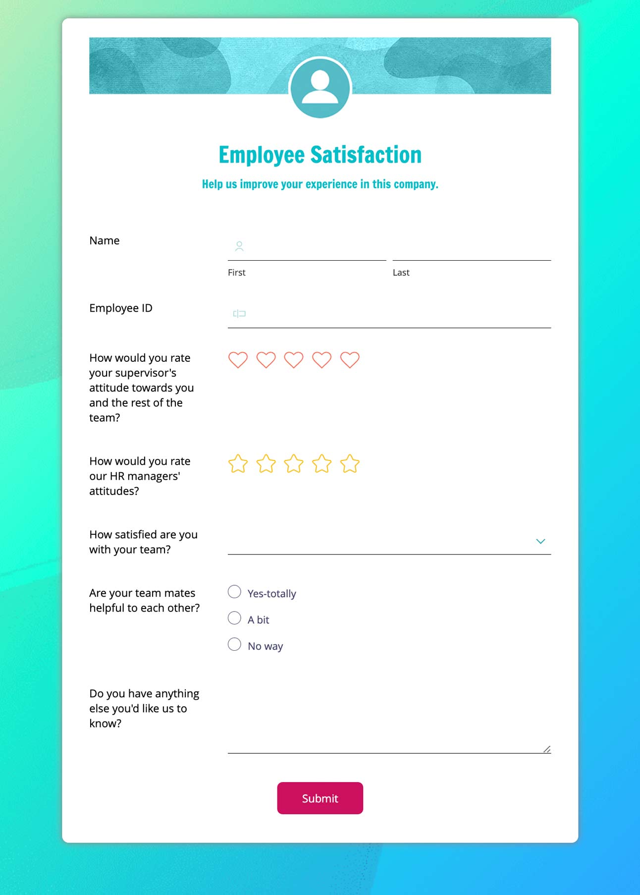 Employee Satisfaction Form