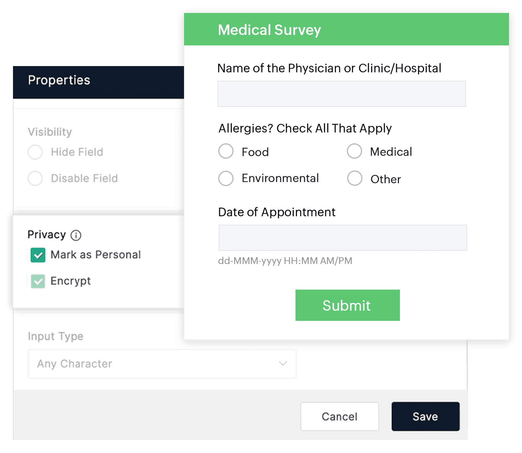 secure form builder for hospital