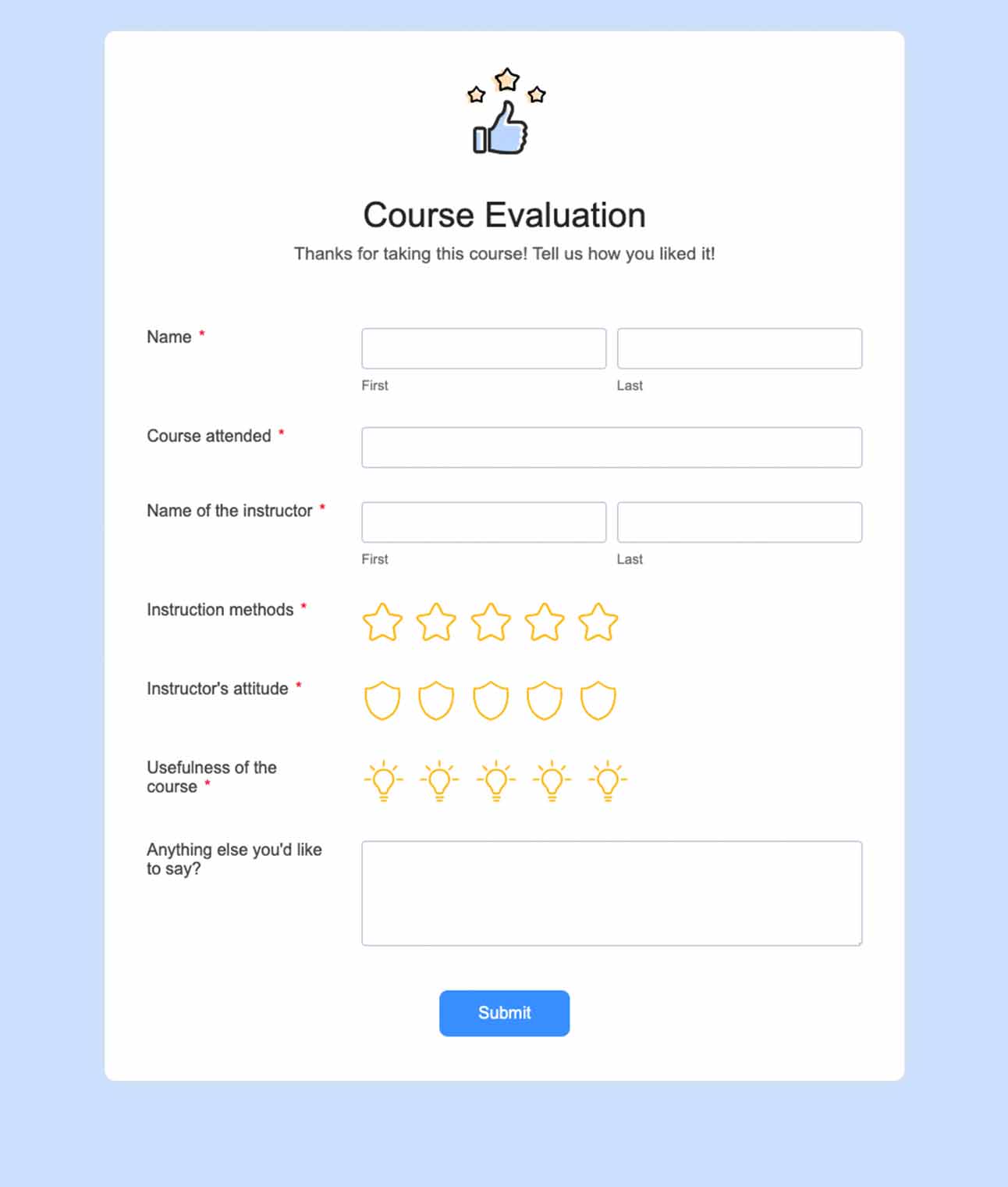 Course Evaluation Form
