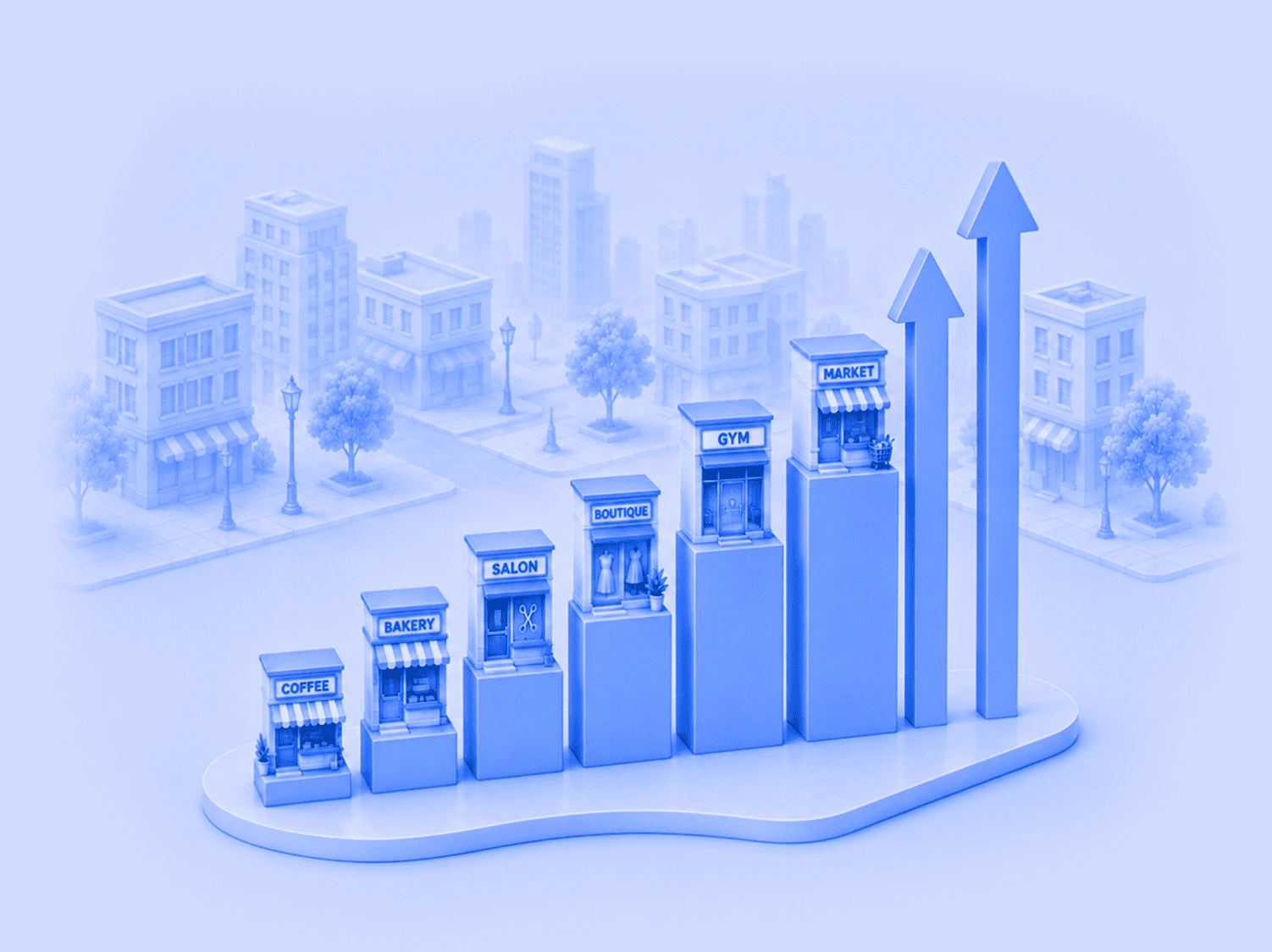 Connected franchise network illustration