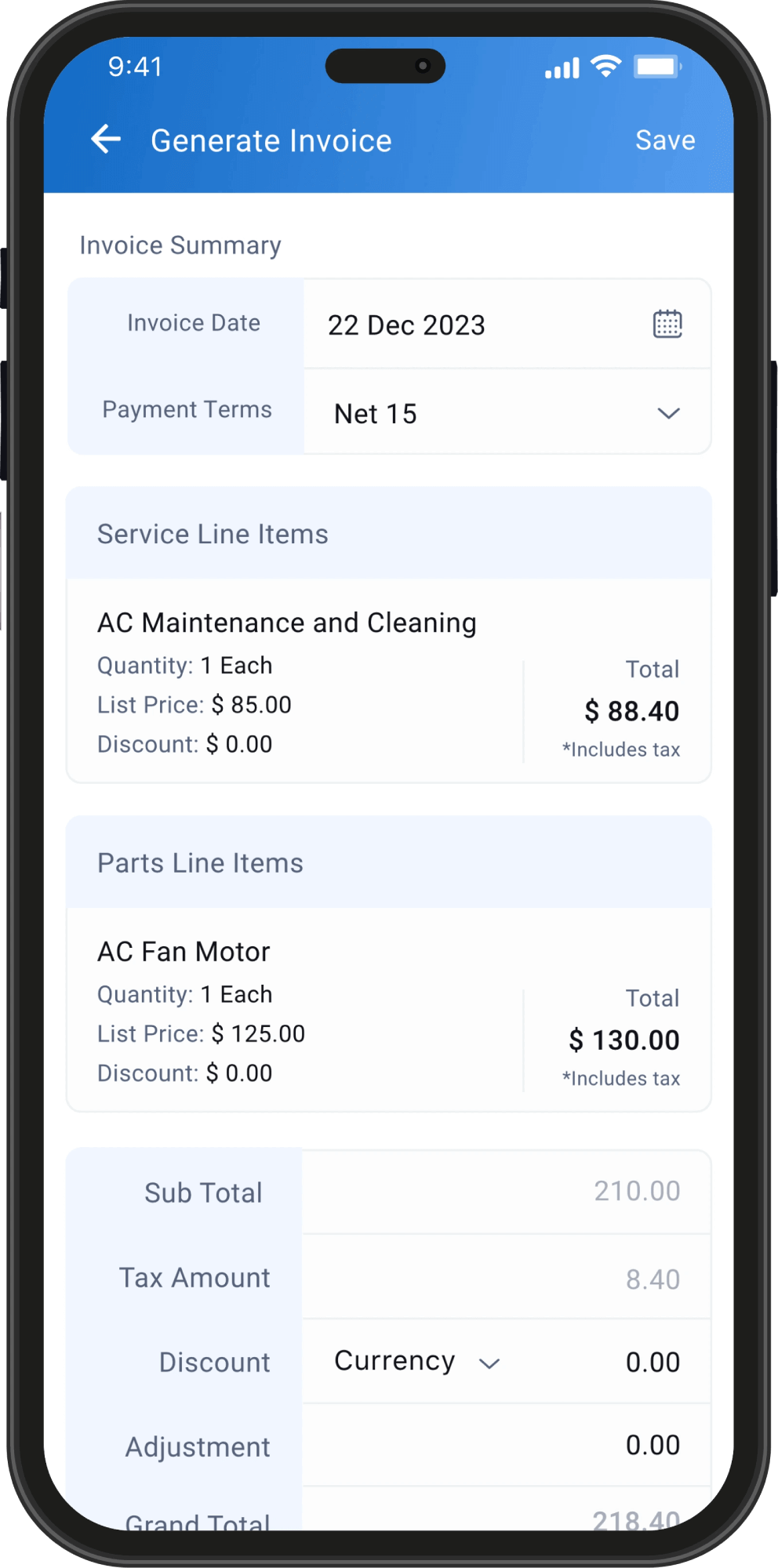 Invoice on the go
