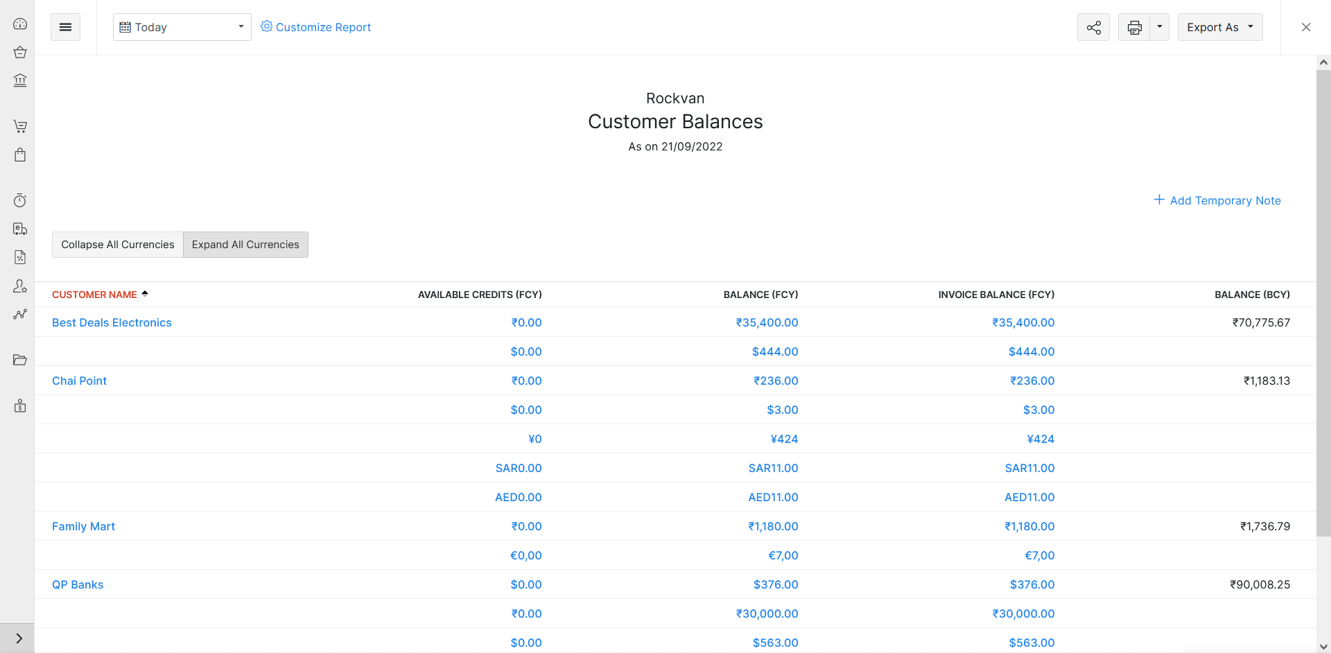 Changes in reports that support Multi-currency