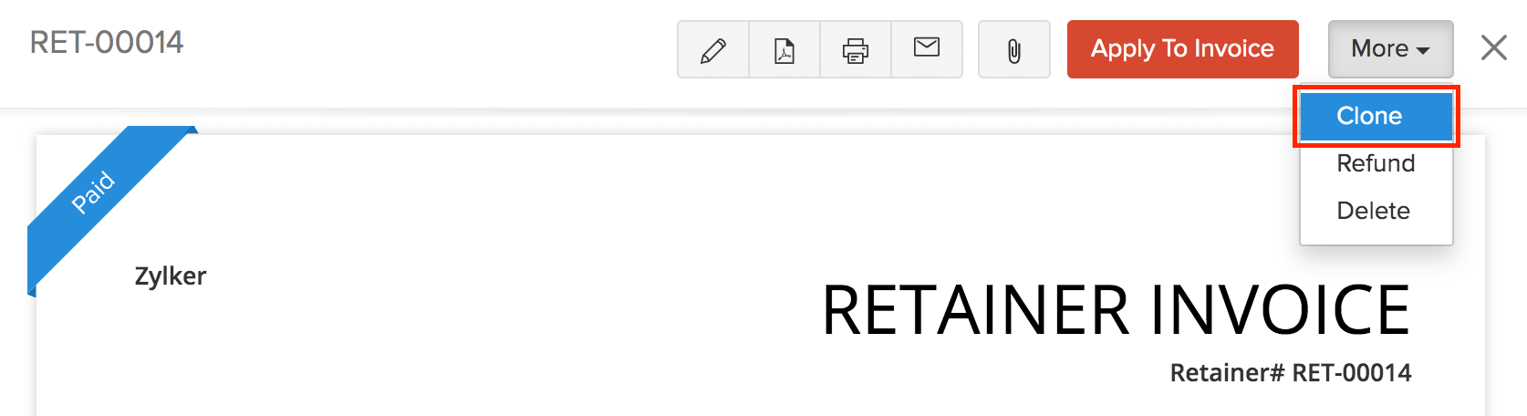 Clone Invoice