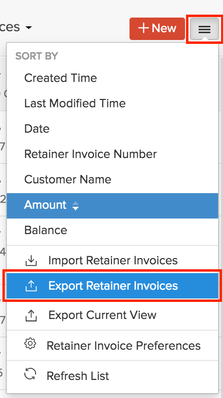 Export Recurring Invoices