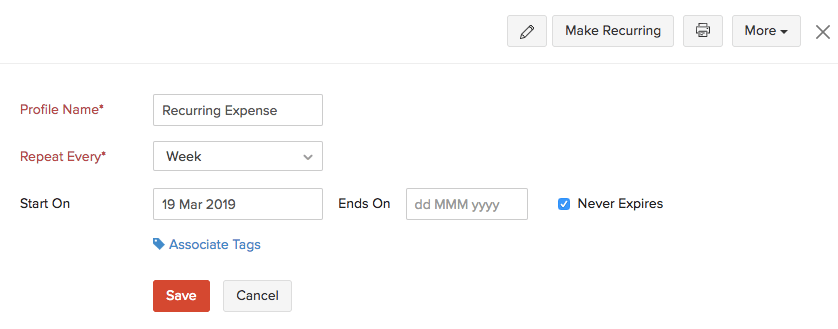 Make Bill Recurring