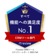 ITreview 価格への満足度でZoho CRMはNo.1