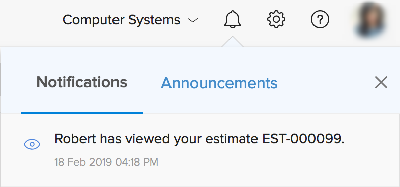 Viewed notification