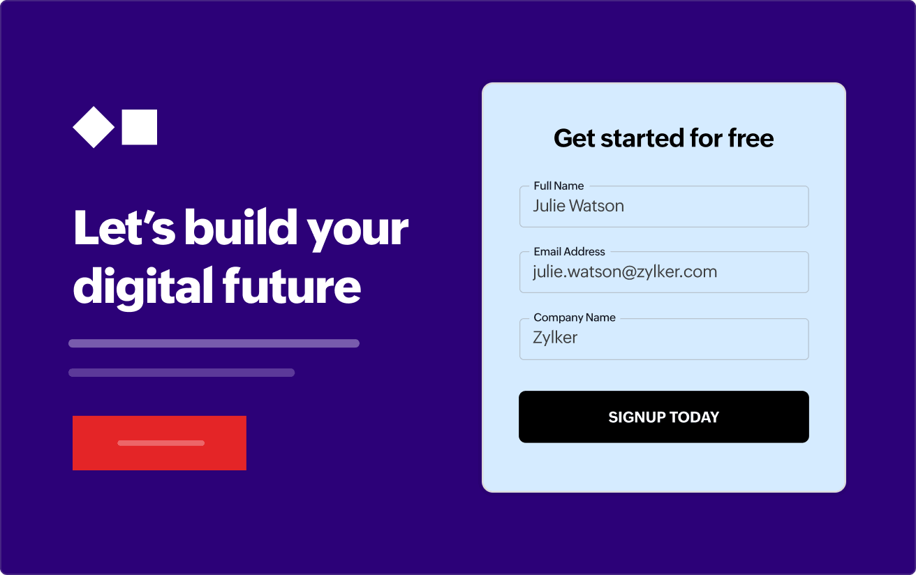 Landing page builder workspace